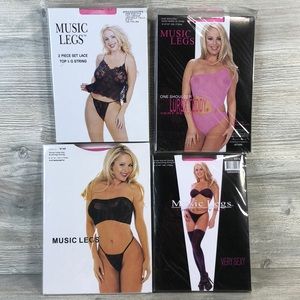 Music Legs Lingerie Lot of 4 Outfits